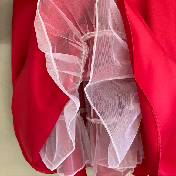 Special Occasion Red & Black velvet Dress sz 8 - Picture 5 of 9